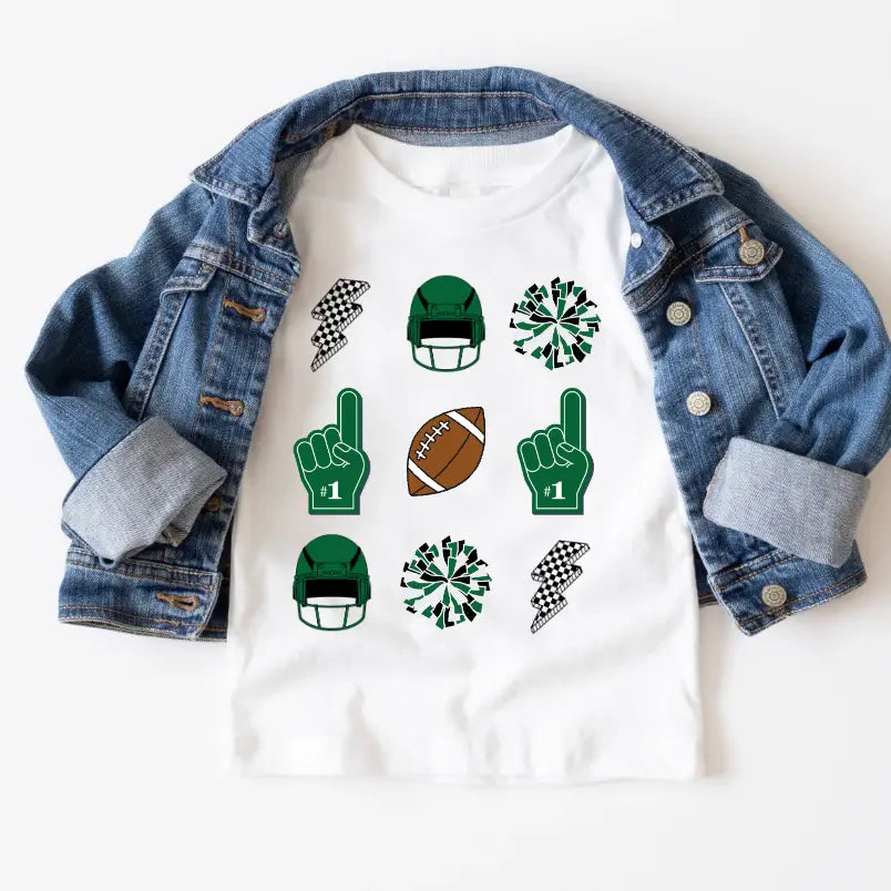 Youth Green Football Tee