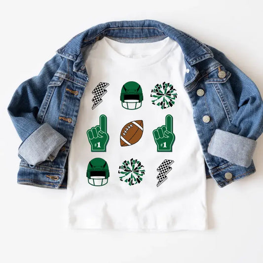 Youth Green Football Tee