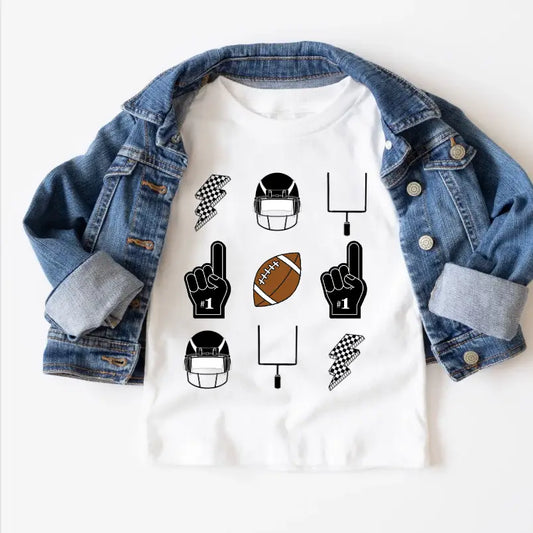 Youth Black Football Tee